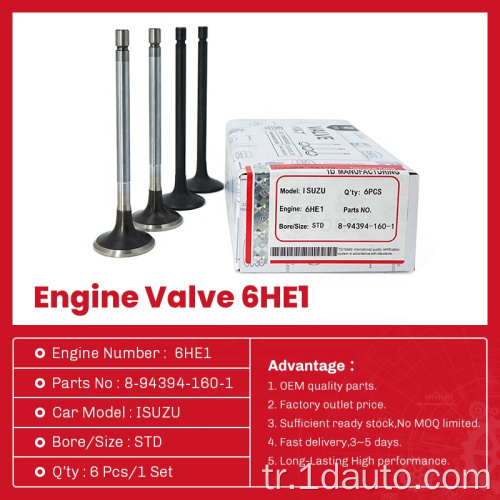 8-94394-160-1 MOTOR ISUZU 6HE1 için Egzoz Vanası
